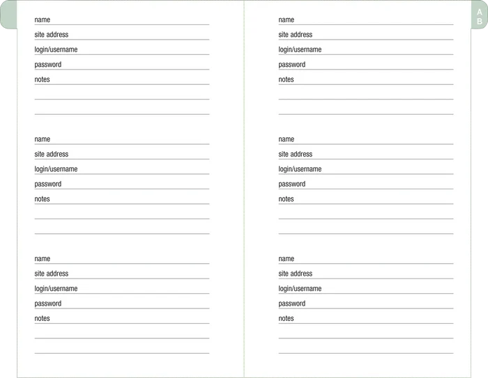 Eucalyptus Address and Password Logbook