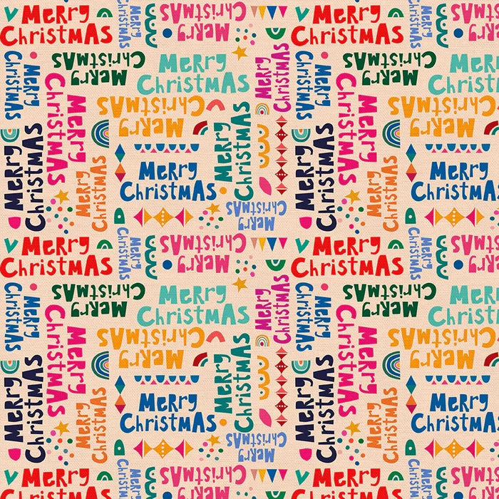 F2381 - Modern Holiday Merry Christmas - Cream