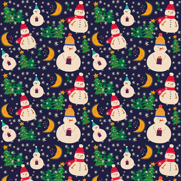 F2386 - Modern Holiday Snowmen - Navy