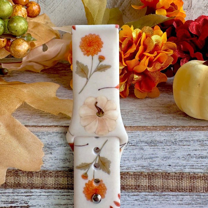 Fall Floral Bliss Print Silicone Band For Fitbit Versa 1/2