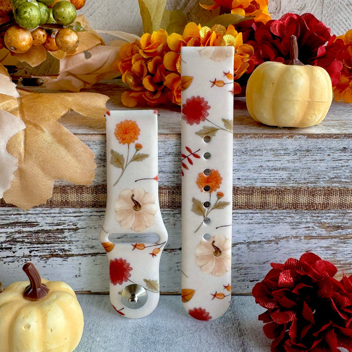Fall Floral Bliss Print Silicone Band For Fitbit Versa 1/2