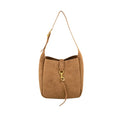 Faux Suede Camel Bucket Bag