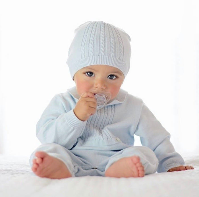 Feltman Blue Cable Knit Longall/Hat