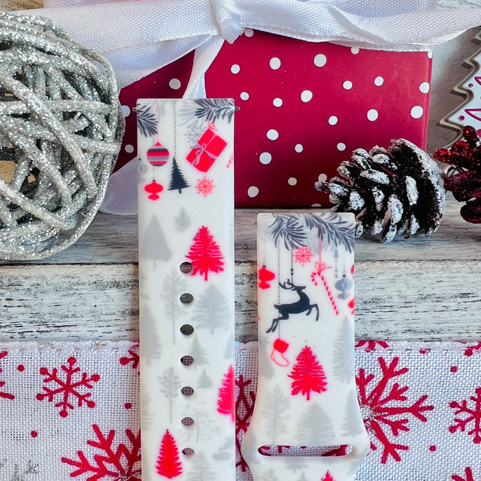 Festive Fancy Holiday Print Silicone Band For Samsung Watch