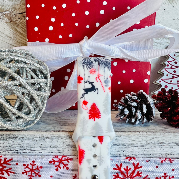 Festive Fancy Holiday Print Silicone Band For Samsung Watch