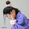 Flamingo Satin Scrunchies - Set of 3
