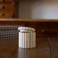Fluted Jar Canister White Marble - Magnolia Lane co. Home + Garden + Gift