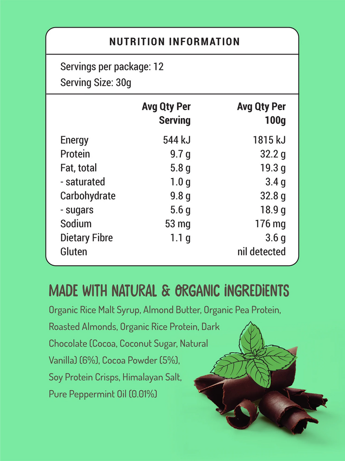 FOD BODS Bars FODBODS Low FODMAP Mint Chocolate 30g
