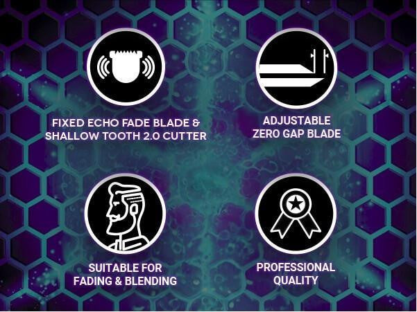 Gamma Fixed Etched T1000 Echo Fade Blade set # GP540B - Palms Fashion Inc.
