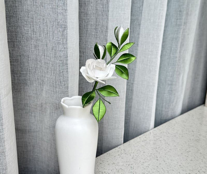 Gardenia Chanhua Materials Flowers DIY Kit - Include Detailed Video Tutorial