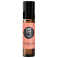 A black roll-on essential oil bottle with a label reading 'Ginger Flower Essential Oil Blend' by Edens Garden.