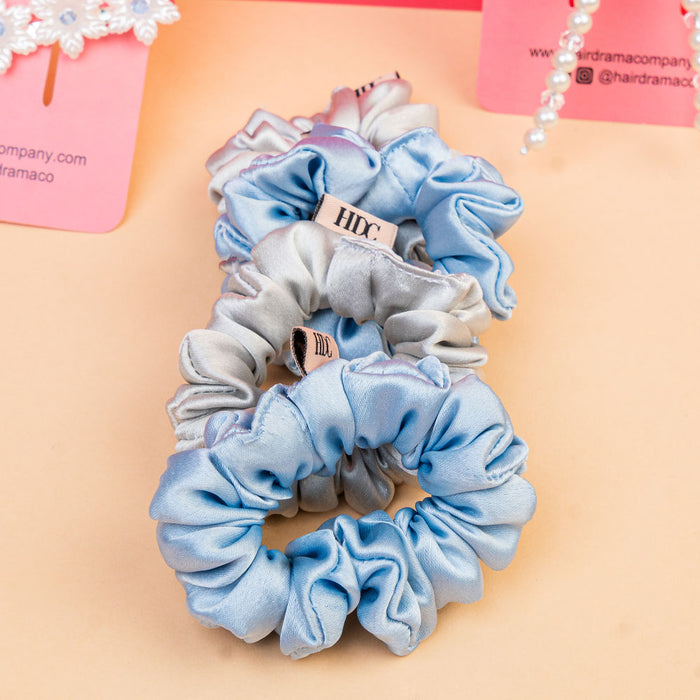 Glitzy Gift Box with 1 Knotted Hair Band, 1 Pearl Hair Bow, 2 Hair Pins & 4 Scrunchies - Blue