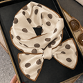 Gold Taupe Polka Spot Satin Feel Neck Scarf