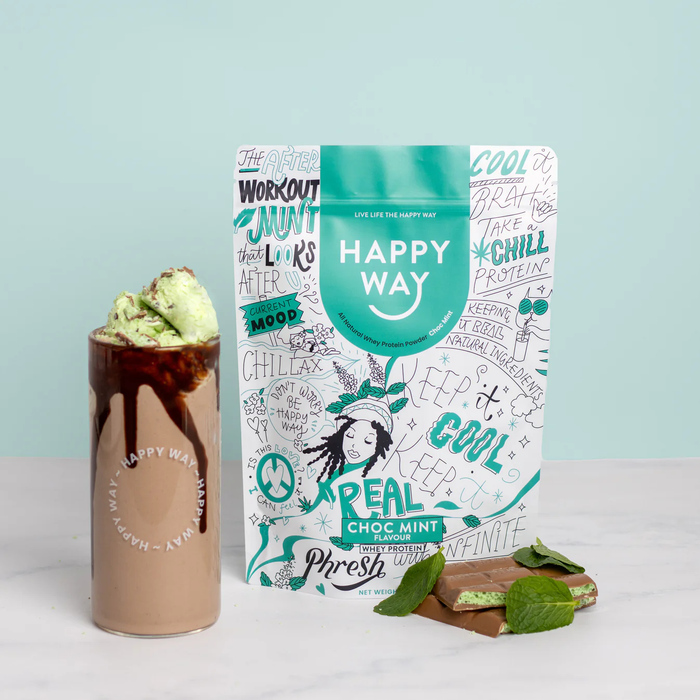 Happy Way Whey Protein Happy Way Choc Mint Whey Protein Powder 500g