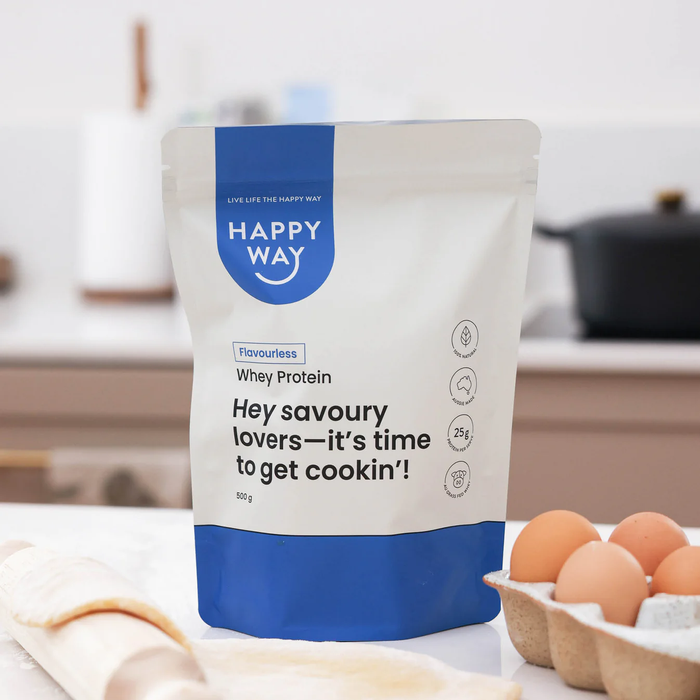 Happy Way Whey Protein Happy Way Flavourless Whey Protein Powder 500g
