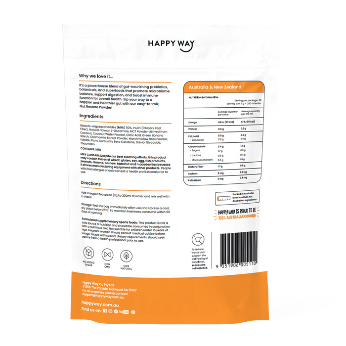 Happy Way Supplement Happy Way Gut Restore Tropical Powder 210g