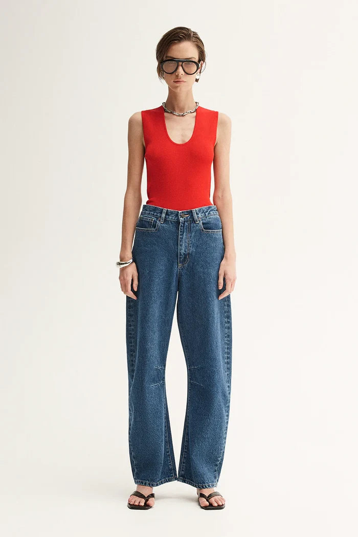 HAYES KNIT TOP in Crimson by Elka Collective