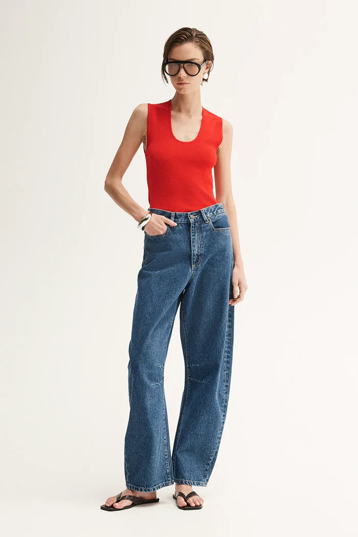 HAYES KNIT TOP in Crimson by Elka Collective