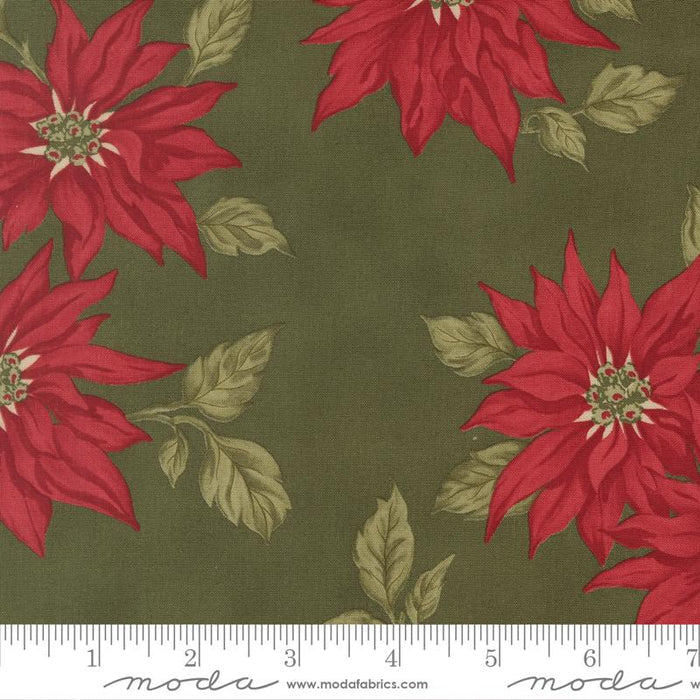 Holly Poinsettia- Candlelight Christmas- Fat Quarter