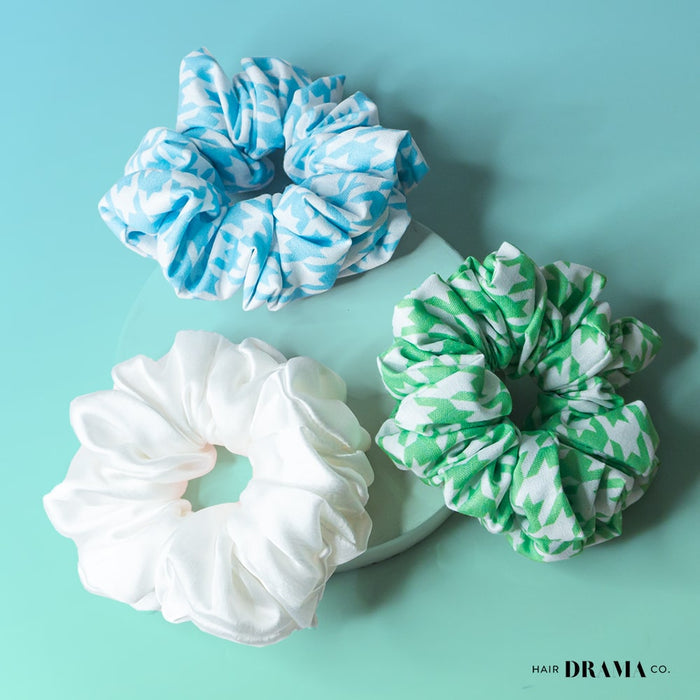 Houndstooth Scrunchies - Set of 3