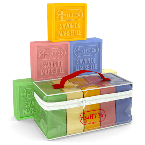 HT26 Paris - Set of 5 Marseille soap 150 gr in 5 fragrances - ShanShar Beauty : The world of beauty.