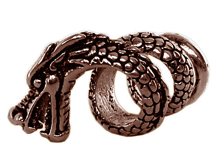 Imperial Dragon Hair Bead - Wide Copper Celtic Hair Accessory front view