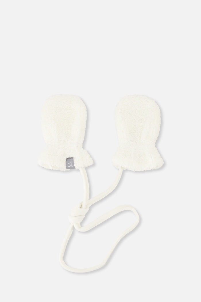 Infant Sherpa Mittens With String Off-White-0