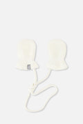 Infant Sherpa Mittens With String Off-White-0