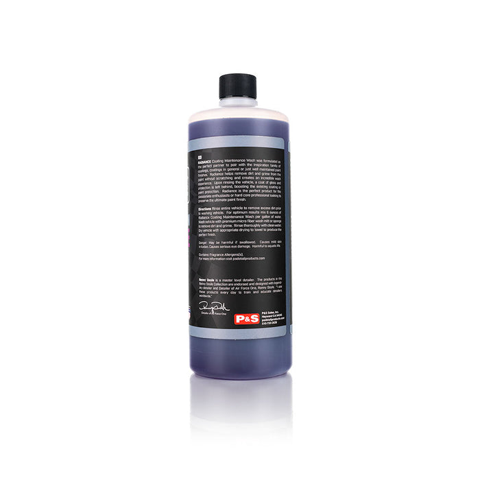 The back of a bottle of P and S Inspiration Radiance on a white background.