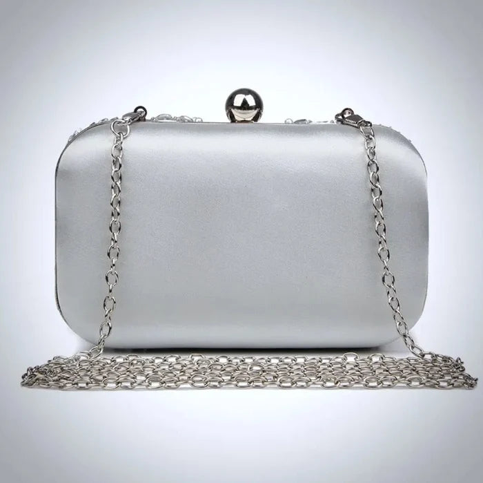 Silver Crystal Bridal Handbag Clutch | Elegant Evening Handbag