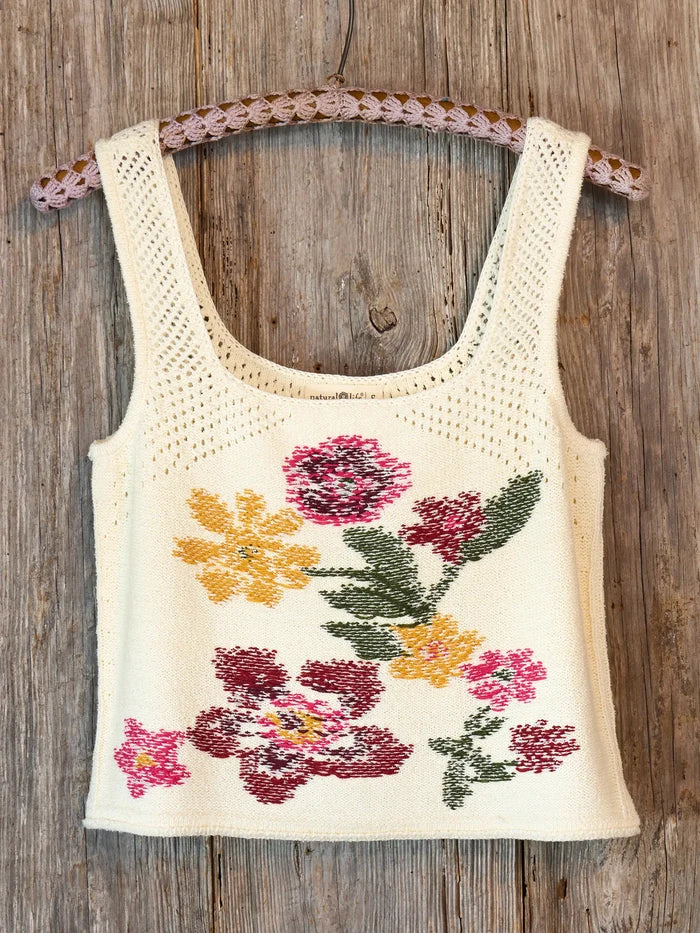 Jo Intarsia Sweater Tank - Ivory-view 1