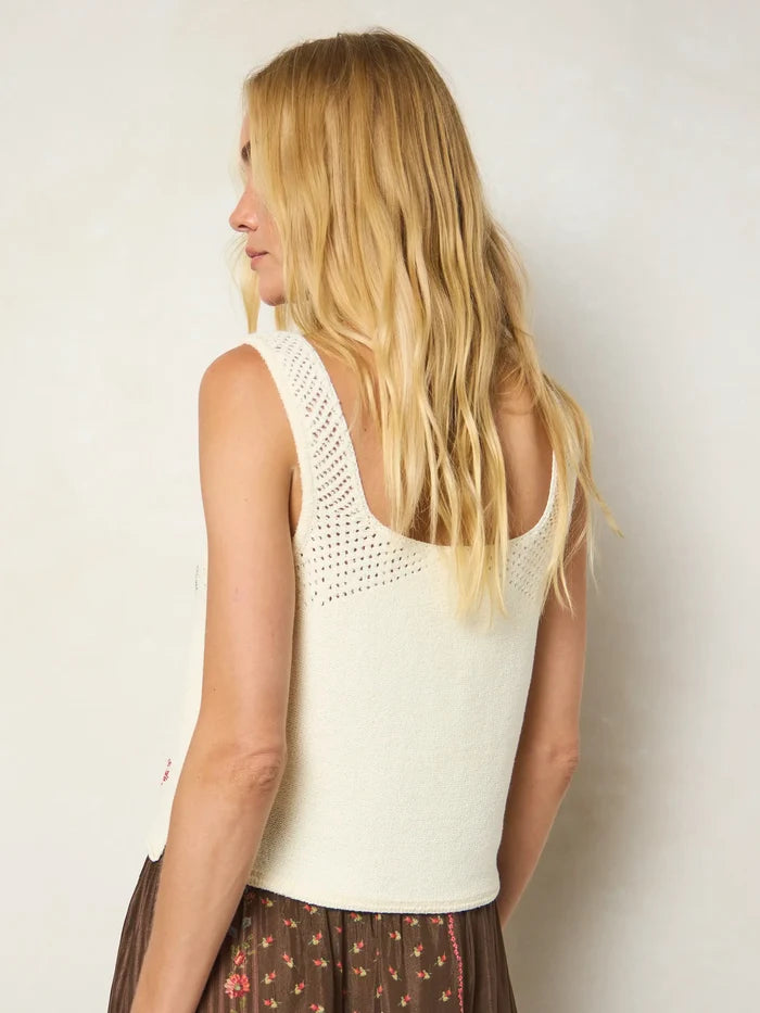 Jo Intarsia Sweater Tank - Ivory-view 3