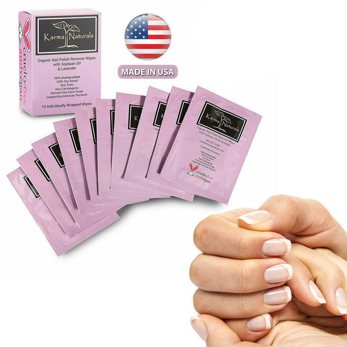 Karma Organic spa - Lavender Nail Polish Remover Wipes - 10 pack