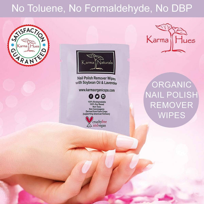 Karma Organic spa - Lavender Nail Polish Remover Wipes - 10 pack