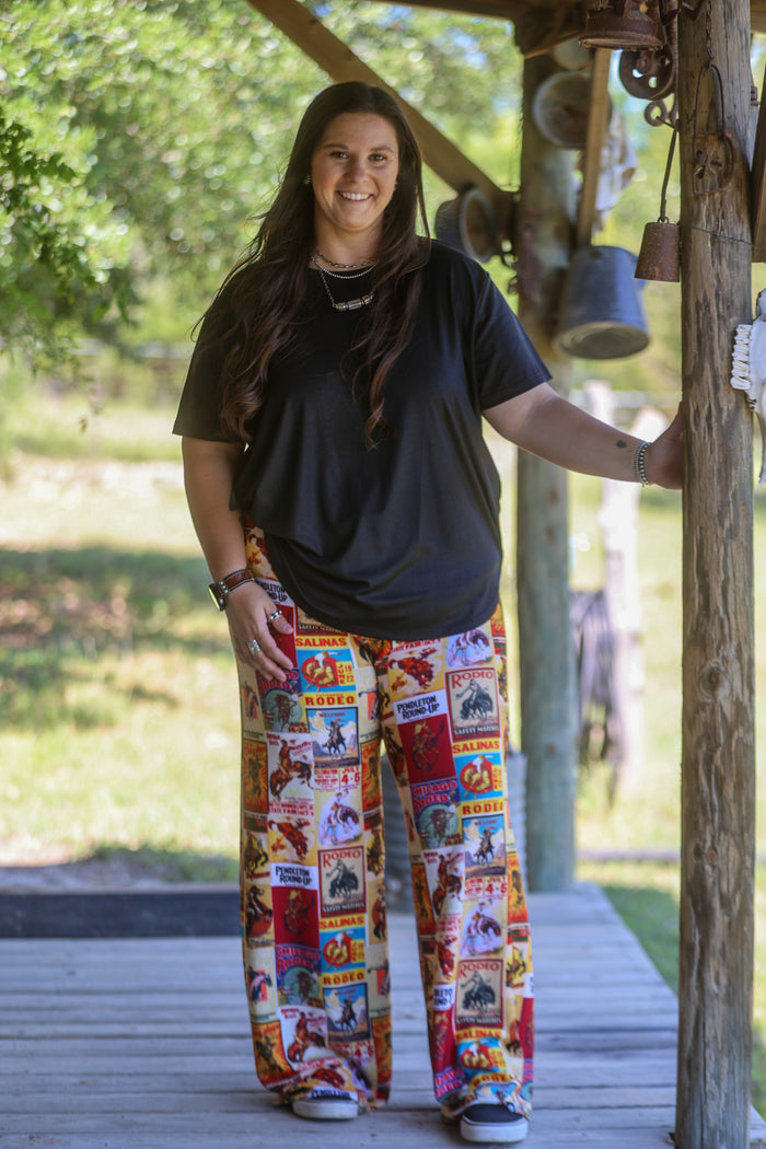 Kickin Rodeo Collage Printed Pants