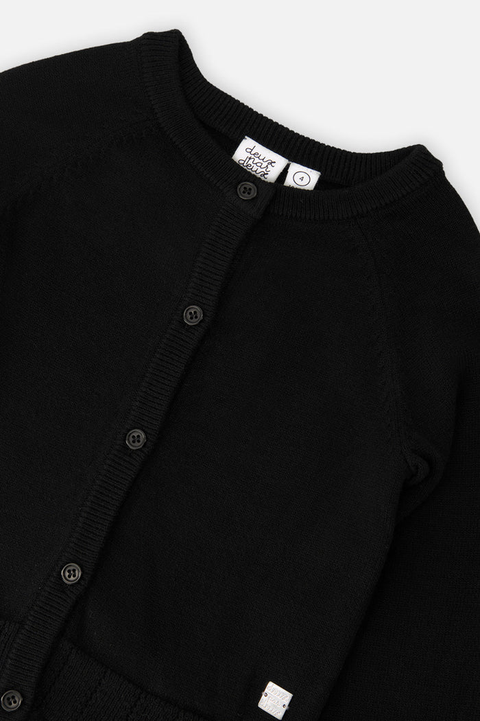 Knit Cardigan Black-2