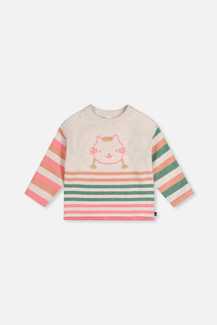 Knitted Stripe Sweater Off-White-0