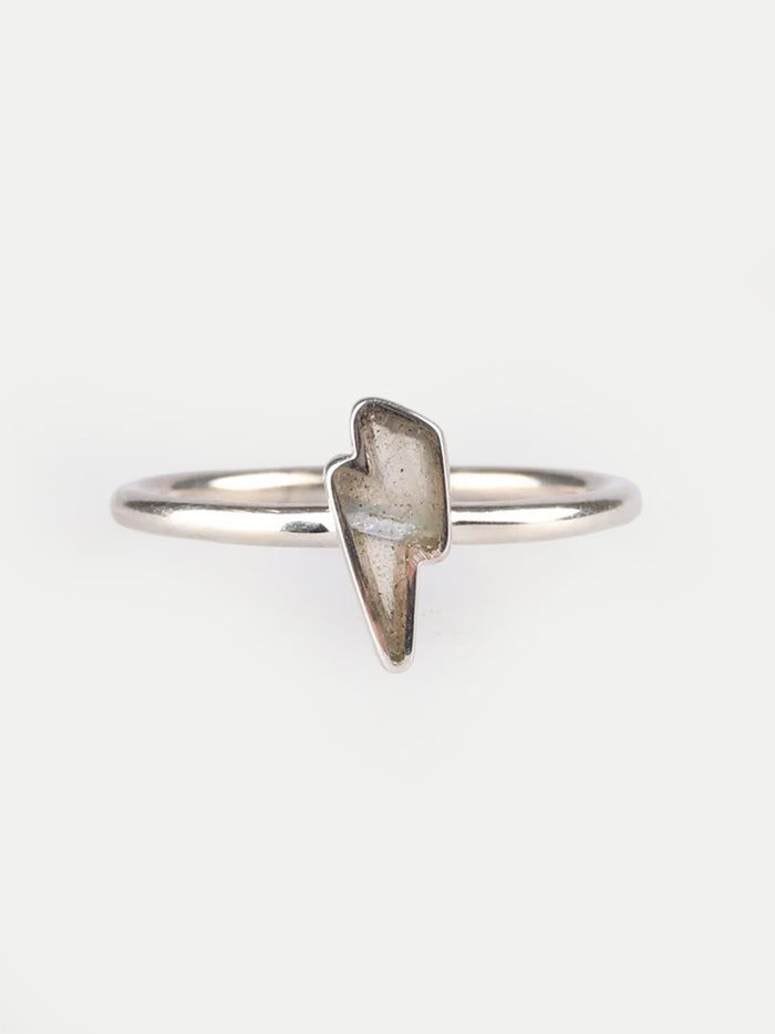 Labradorite Bolt Sterling Silver Ring | One Colour-Image 2