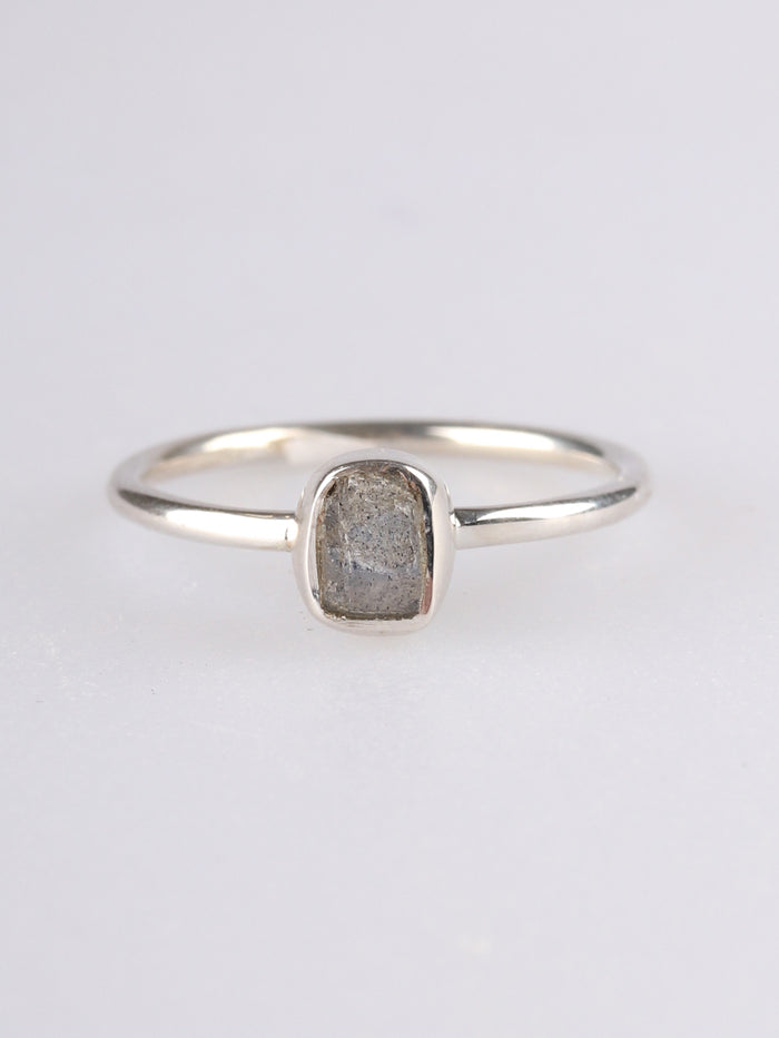 Labradorite Rough Sterling Silver Ring | One Colour-Image 2