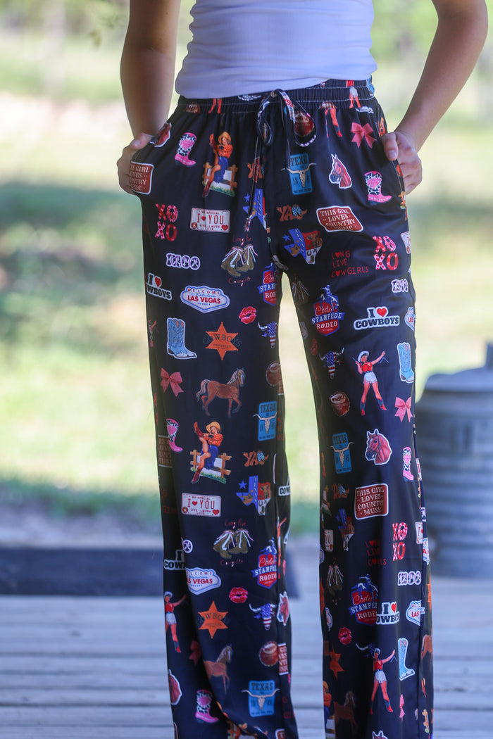 Las Vegas Printed Wide Leg Pant