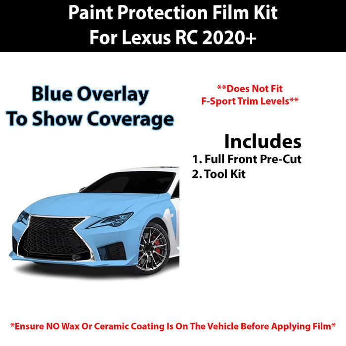 Fits Lexus RC (F) 2020+ Precut Premium Paint Protection Film Clear Bra PPF Decal Film Kit Cover - Bogar Tech Designs