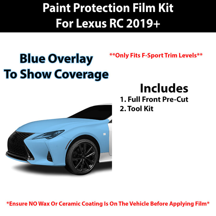 Fits Lexus RC (F Sport) 2019+ Precut Premium Paint Protection Film Clear Bra PPF Decal Film Kit Cover - Bogar Tech Designs