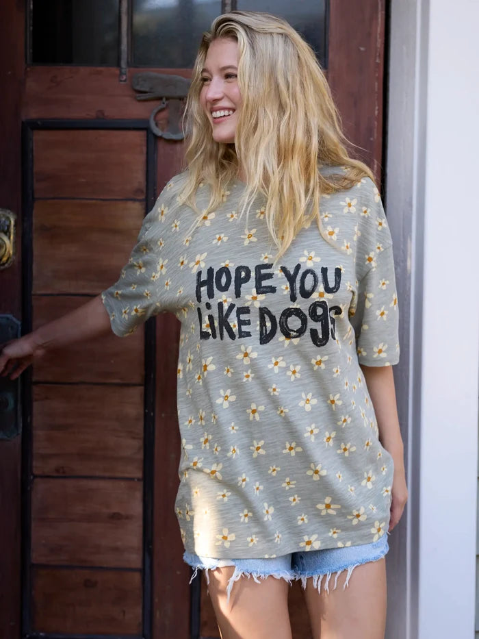 Life Is A Canvas Cotton Tee - Hope You Like Dogs-view 3