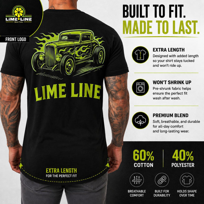 LiME LiNE Extra Long Breatheable T-shirt - Available in 5 Sizes