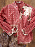 Lived In Button Down - Western Handkerchief Brick-view 1