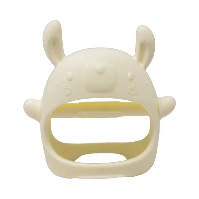 Silicone teether with animal design on a white background