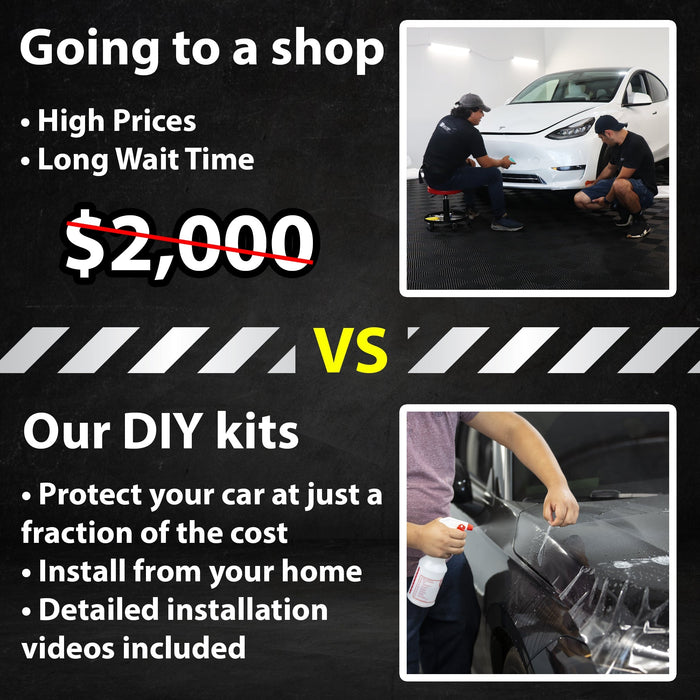 Fits KIA EV6 2022+ Precut Premium Gloss Black Carbon Fiber Fender Paint Protection Film PPF Decal Film Kit - Bogar Tech Designs
