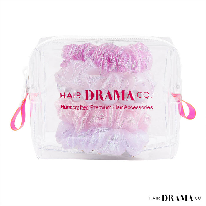 Luxury Scrunchies Set of 5 with Free Pouch - Holographic Gift Set