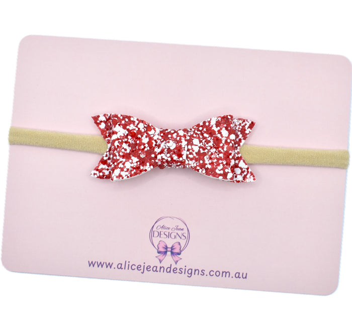 Madeleine Bow Headband - Crushed Candy Cane