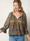 Magnolia Top - Jaipur Flora Brown-view 1